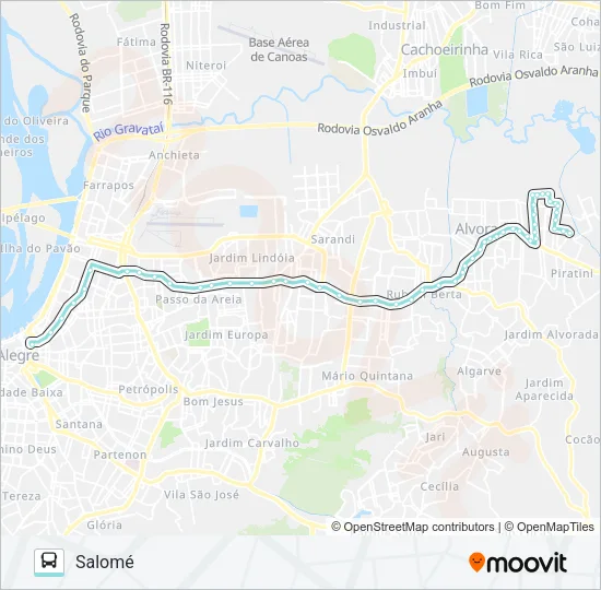 W181 SALOMÉ VIA ASSIS BRASIL Bus Line Map