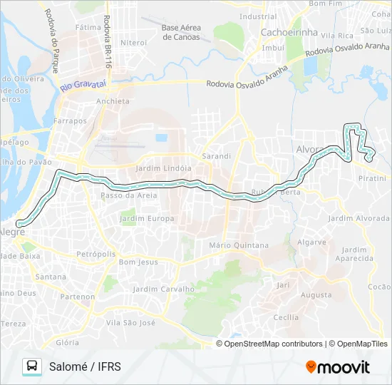 W181 SALOMÉ VIA ASSIS BRASIL Bus Line Map