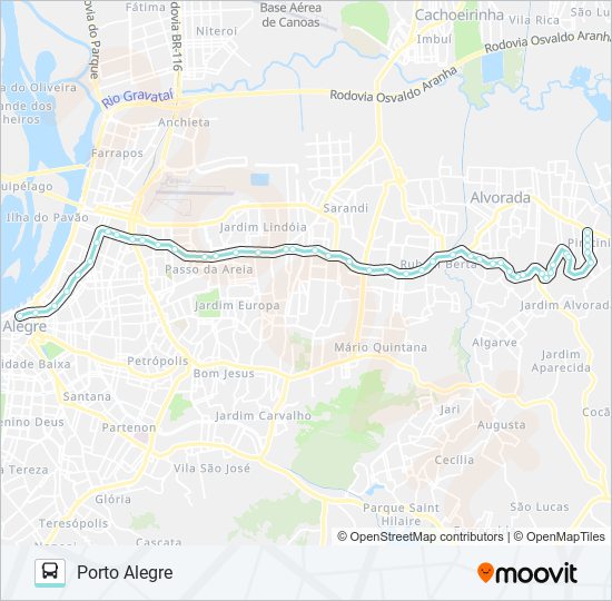 W205 CABRAL VIA ASSIS BRASIL bus Line Map