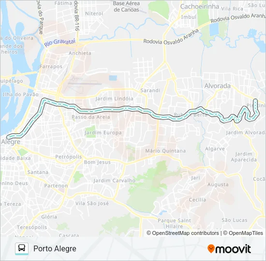 W205 CABRAL VIA ASSIS BRASIL Bus Line Map