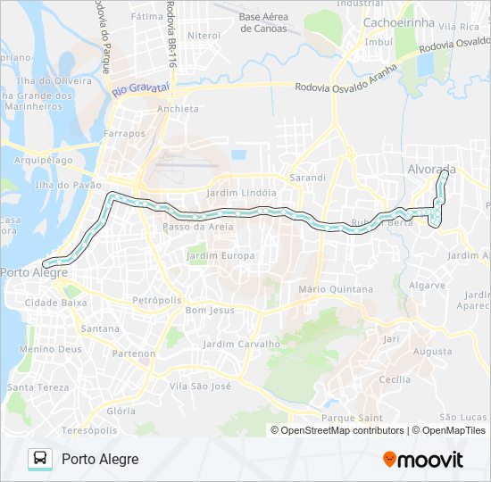 Mapa da linha W121 MARINGÁ VIA ASSIS BRASIL de ônibus