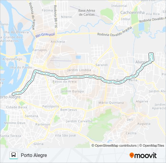 W101 ALVORADA VIA ASSIS BRASIL bus Line Map