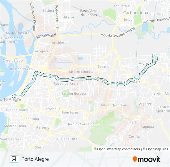 W101 ALVORADA VIA ASSIS BRASIL Bus Line Map