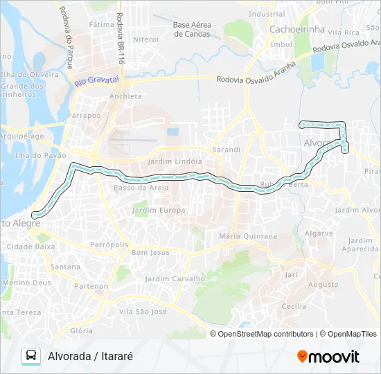 W101 ALVORADA VIA ASSIS BRASIL Bus Line Map