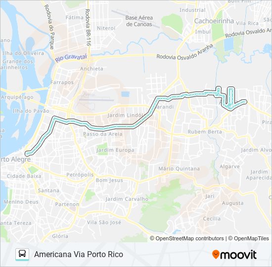 W161 AMERICANA VIA ASSIS BRASIL bus Line Map