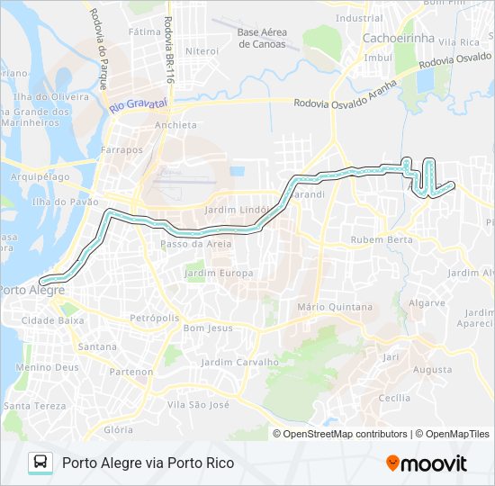 Mapa da linha W161 AMERICANA VIA ASSIS BRASIL de ônibus