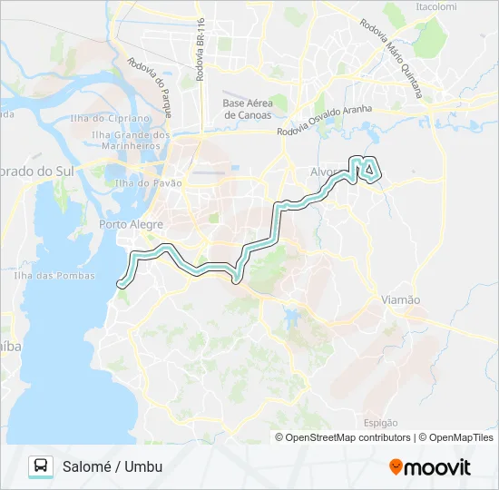 W207 SALOMÉ / UMBU VIA IPIRANGA Bus Line Map