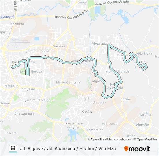 Mapa da linha W221 VILA ELZA VIA ASSIS BRASIL de ônibus