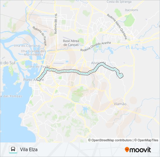 Mapa da linha W221 VILA ELZA VIA ASSIS BRASIL de ônibus