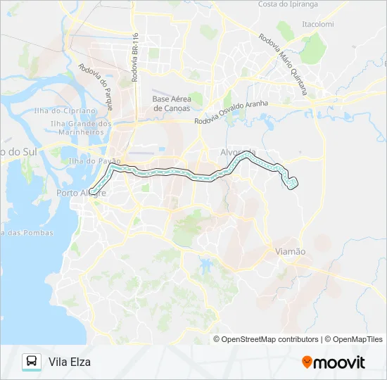 W221 VILA ELZA VIA ASSIS BRASIL Bus Line Map