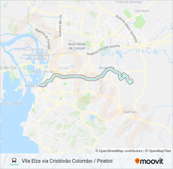 Mapa da linha W221 VILA ELZA VIA ASSIS BRASIL de ônibus