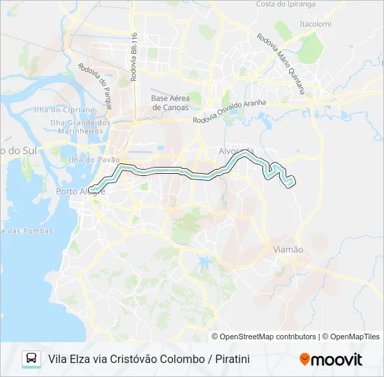 W221 VILA ELZA VIA ASSIS BRASIL Bus Line Map