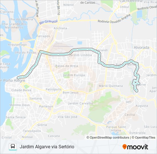 W137 JARDIM ALGARVE VIA SERTÓRIO bus Line Map