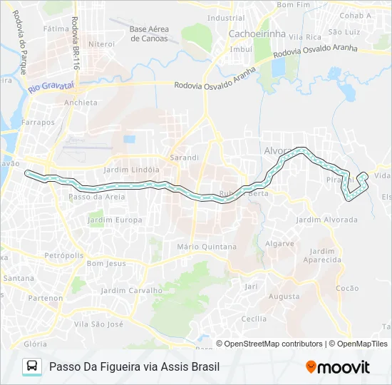 W202 PASSO DA FIGUEIRA ATÉ CAIRU Bus Line Map