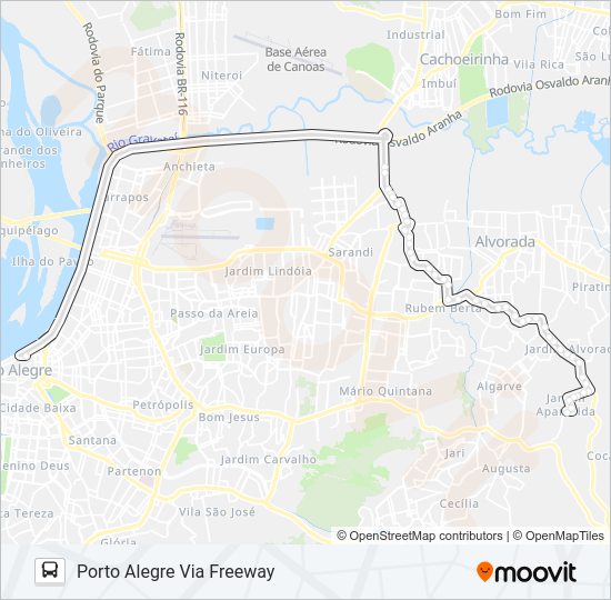 W151 JARDIM APARECIDA - EXECUTIVO bus Line Map