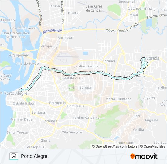 Mapa da linha W172 SANTA CLARA VIA ASSIS BRASIL de ônibus