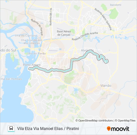 W213 VILA ELZA VIA PROTÁSIO ALVES bus Line Map