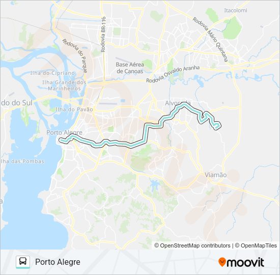 Mapa da linha W213 VILA ELZA VIA PROTÁSIO ALVES de ônibus