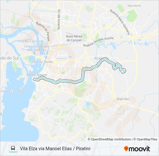 W213 VILA ELZA VIA PROTÁSIO ALVES Bus Line Map