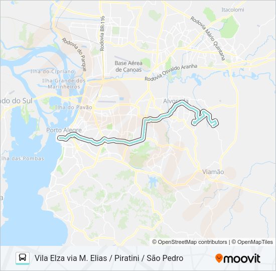 W213 VILA ELZA VIA PROTÁSIO ALVES Bus Line Map