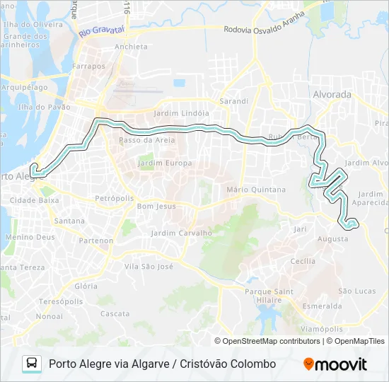 W134 PORTOVERDE VIA FREDERICO DIHL Bus Line Map
