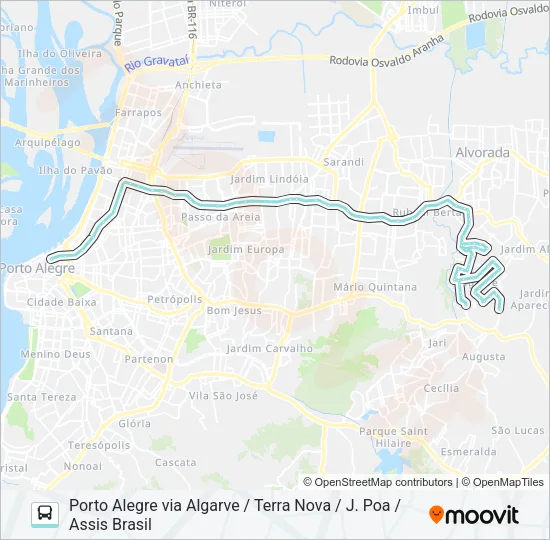 W134 PORTOVERDE VIA FREDERICO DIHL Bus Line Map