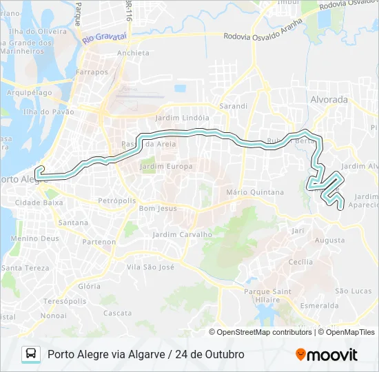 W134 PORTOVERDE VIA FREDERICO DIHL Bus Line Map