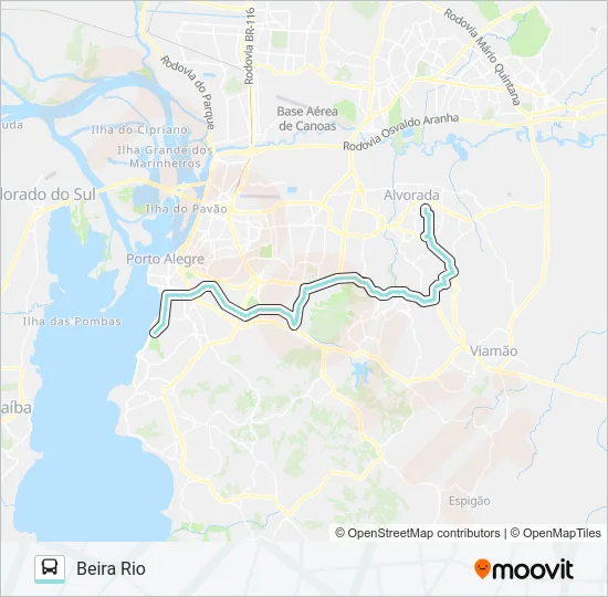 W154 JARDIM APARECIDA VIA IPIRANGA Bus Line Map