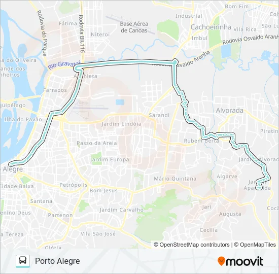 W155 JARDIM APARECIDA VIA ANCHIETA Bus Line Map