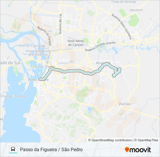 Mapa da linha W204 PASSO DA FIGUEIRA / SÃO PEDRO de ônibus