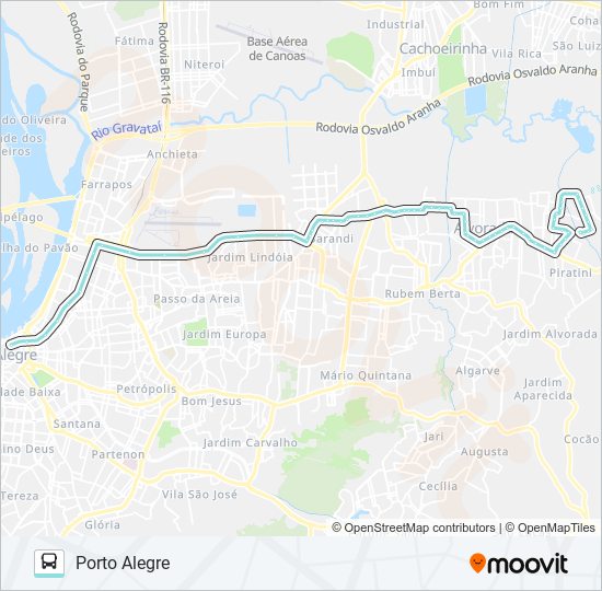 Mapa de W209 UMBU / AMERICANA VIA SERTÓRIO de autobús