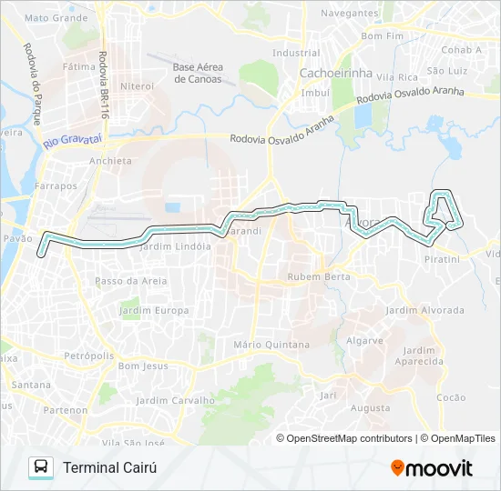 W209 UMBU / AMERICANA VIA SERTÓRIO Bus Line Map