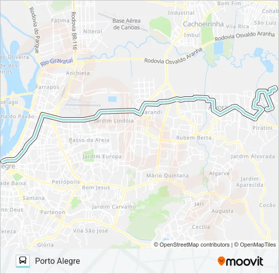 W209 UMBU / AMERICANA VIA SERTÓRIO Bus Line Map