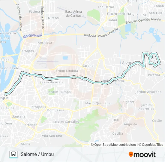 W181 SALOMÉ / UMBU VIA ASSIS BRASIL Bus Line Map