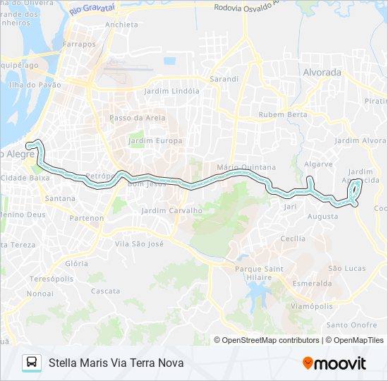 Mapa da linha W261 STELLA MARIS VIA PROTÁSIO ALVES de ônibus