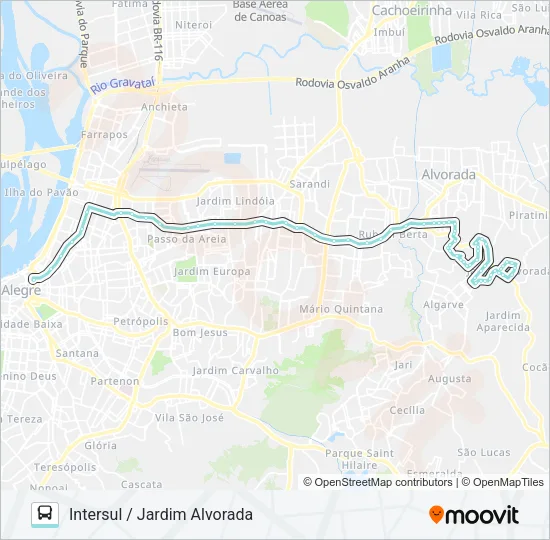 W141 JARDIM ALVORADA VIA ASSIS BRASIL Bus Line Map