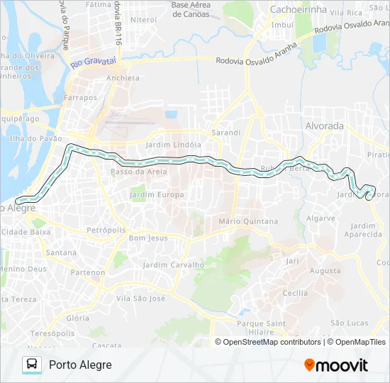 W141 JARDIM ALVORADA VIA ASSIS BRASIL Bus Line Map