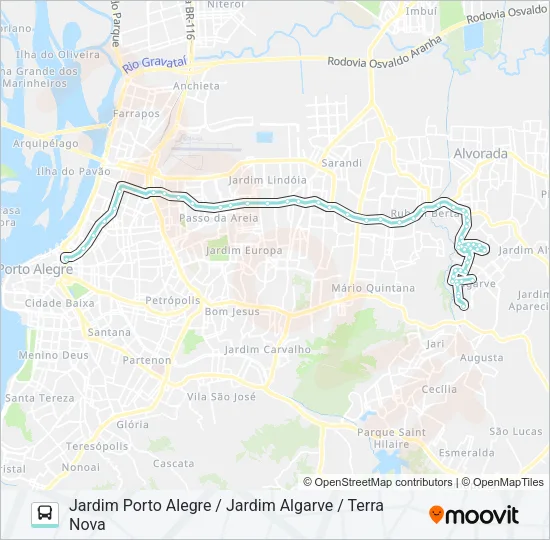 W134 JARDIM ALGARVE VIA FREDERICO DIHL Bus Line Map