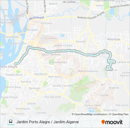 W134 JARDIM ALGARVE VIA FREDERICO DIHL Bus Line Map