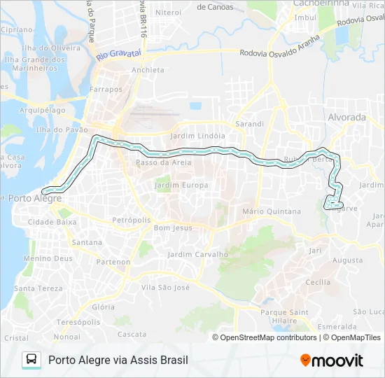 W134 JARDIM ALGARVE VIA FREDERICO DIHL Bus Line Map