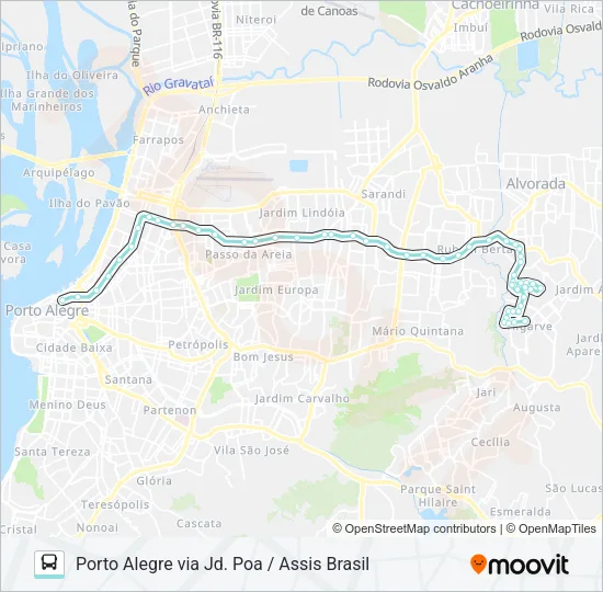 W134 JARDIM ALGARVE VIA FREDERICO DIHL Bus Line Map