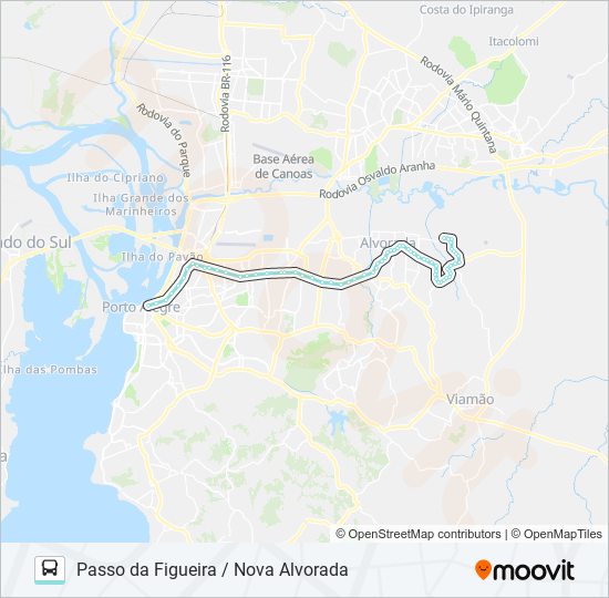 W201 PASSO DA FIGUEIRA / NOVA ALVORADA bus Line Map