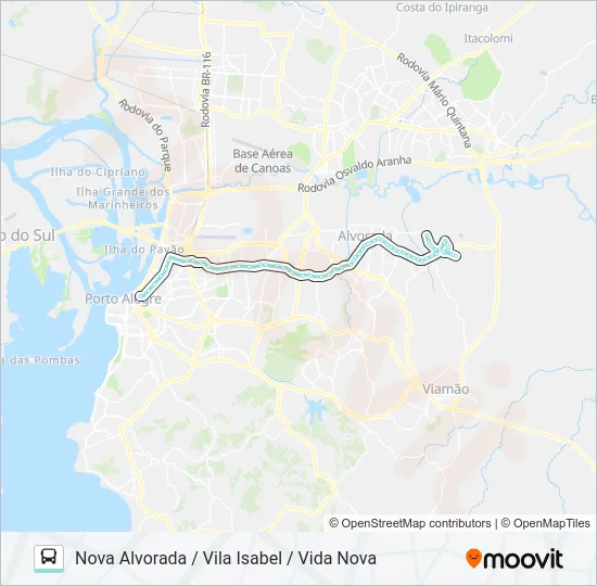 W201 PASSO DA FIGUEIRA / NOVA ALVORADA Bus Line Map
