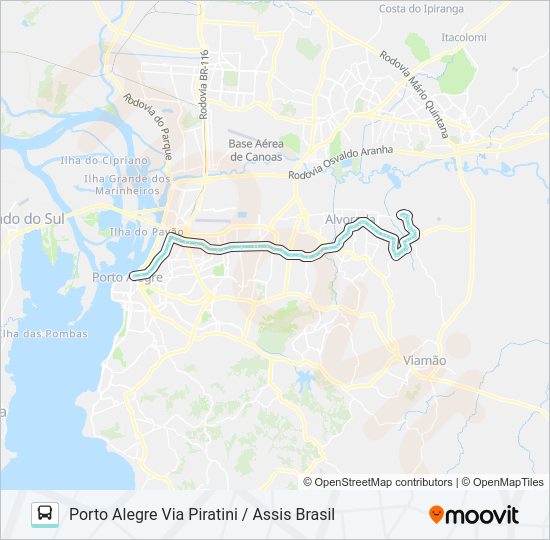 Mapa da linha W201 PASSO DA FIGUEIRA / NOVA ALVORADA de ônibus