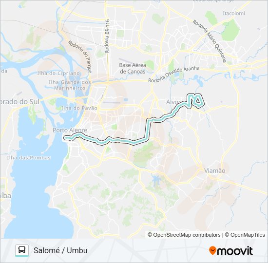 W208 SALOMÉ / UMBU  VIA PROTÁSIO ALVES Bus Line Map