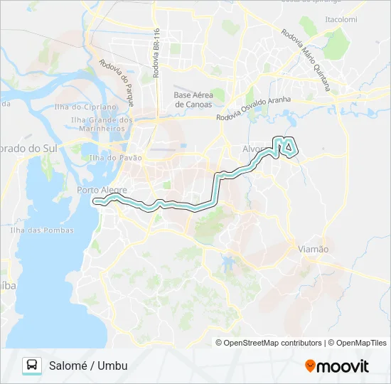 W208 SALOMÉ / UMBU  VIA PROTÁSIO ALVES Bus Line Map