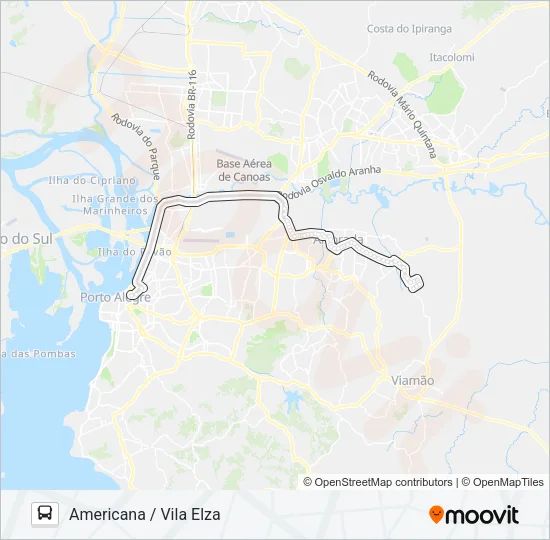 W222 VILA ELZA VIA FREEWAY - EXECUTIVO Bus Line Map