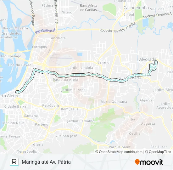 W199 MARINGÁ / FORMOSA VIA ASSIS BRASIL Bus Line Map