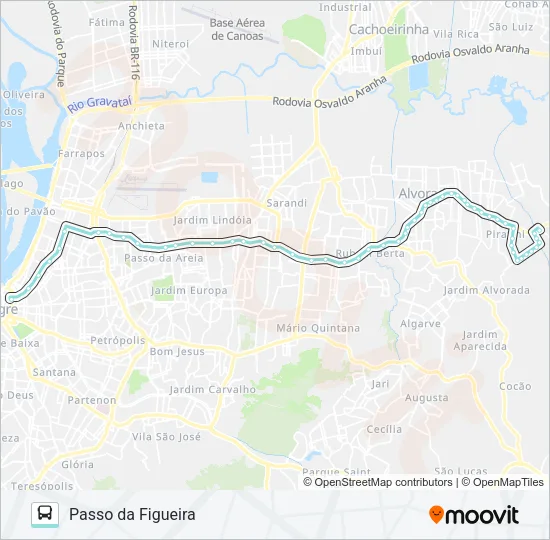 W201 PASSO DA FIGUEIRA VIA ASSIS BRASIL Bus Line Map
