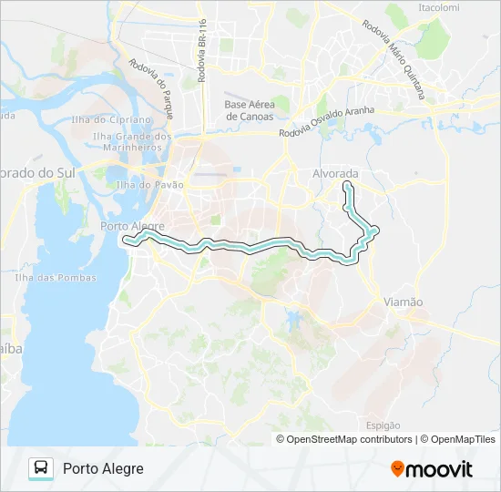 W154 JARDIM APARECIDA VIA PROTÁSIO ALVES Bus Line Map